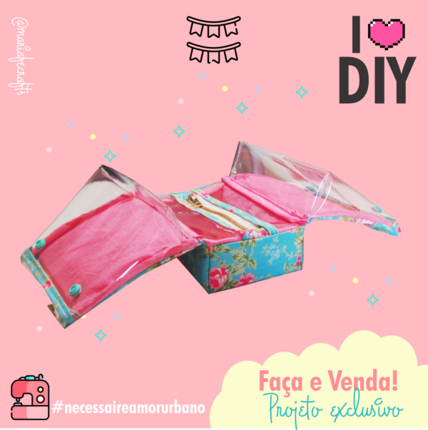 Necessaire Amor Urbano com 3 estojos - Revista digital completa com molde