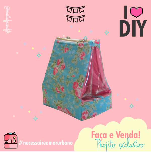 Necessaire Amor Urbano com 3 estojos - Revista digital completa com molde - Imagem 2