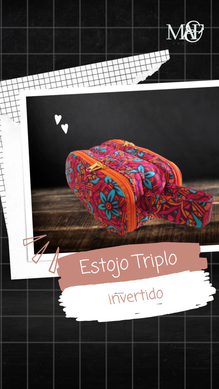 Estojo Triplo Invertido Caderno De Molde Maria And Fê Crafts